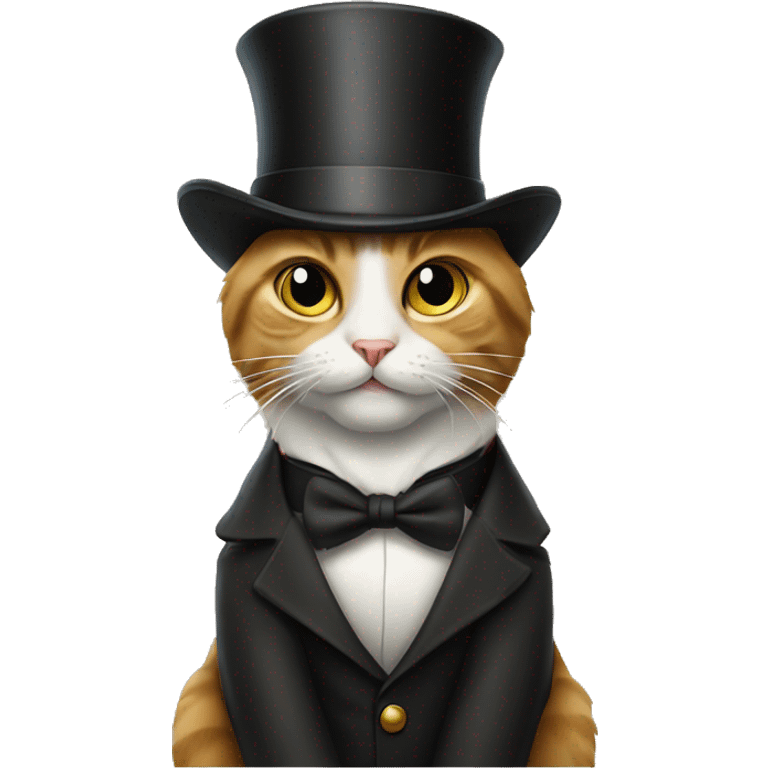 Cat wearing a monocle and tophat emoji