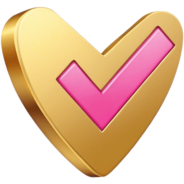 gold pink check mark emoji