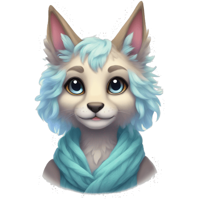 Kawaii bright fantasy ethereal anthro fursona animal emoji