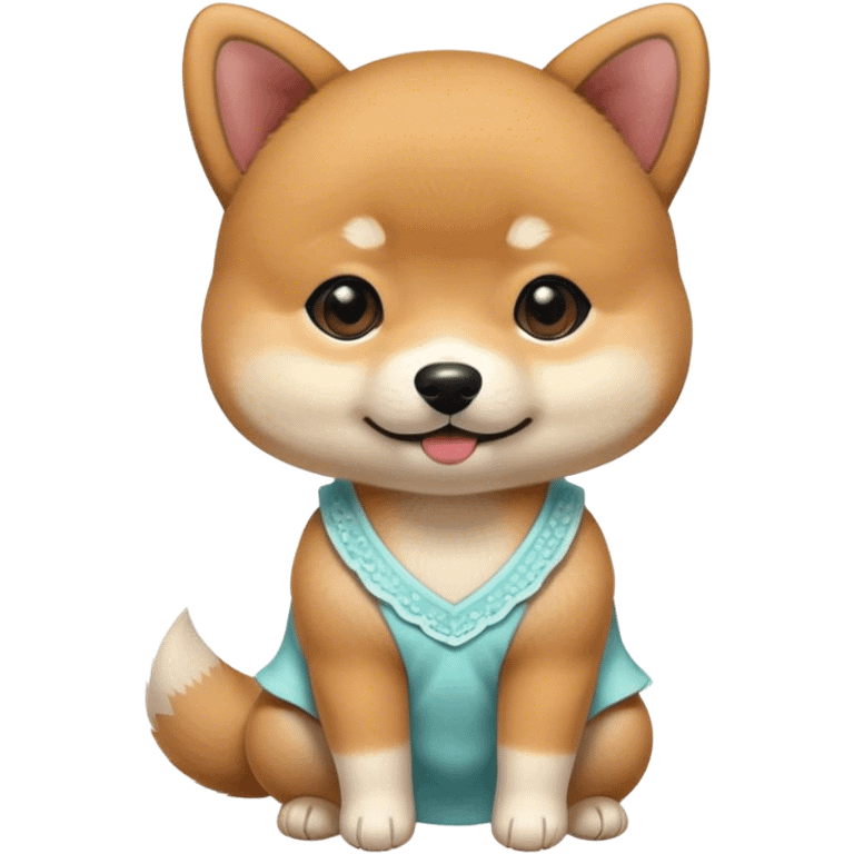 The baby shiba dog wear a cutie dress emoji