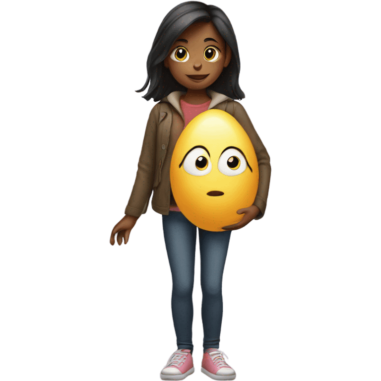 girl with an egg emoji