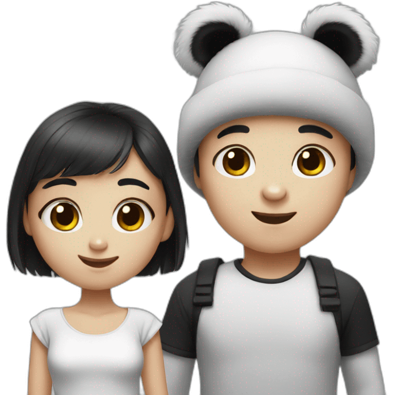 Panda brother and sister emoji