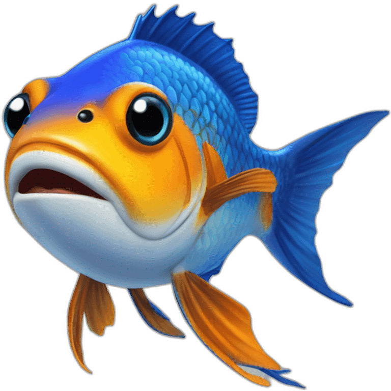 Poisson bleu saoul emoji