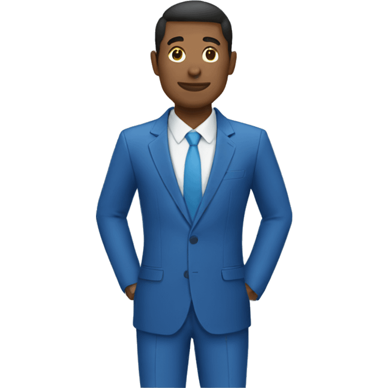 man wear blue suit emoji