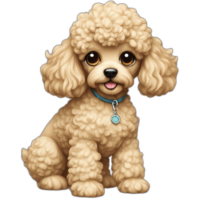 Dog poodle miniature full-height emoji