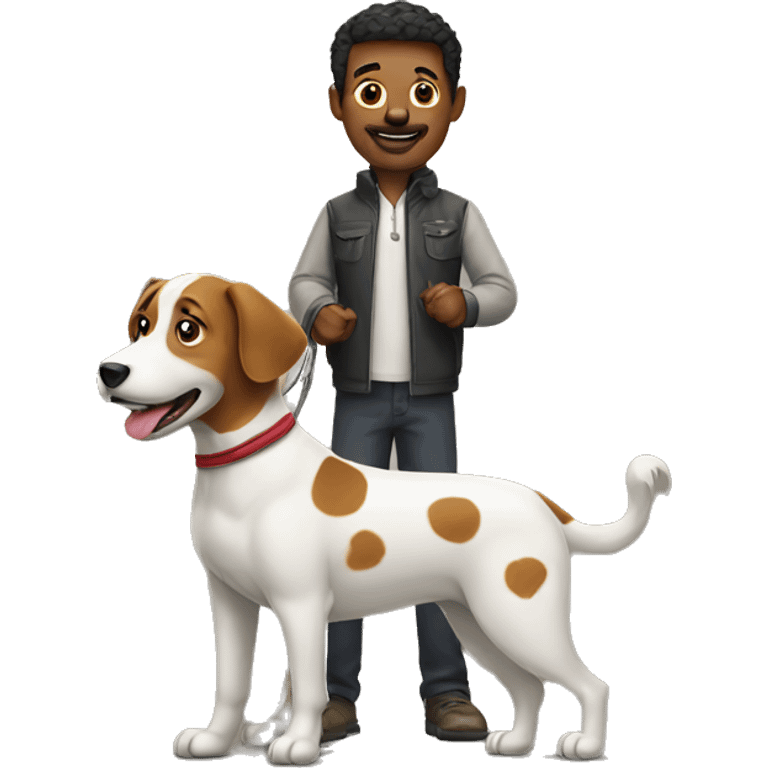 man on a dog emoji