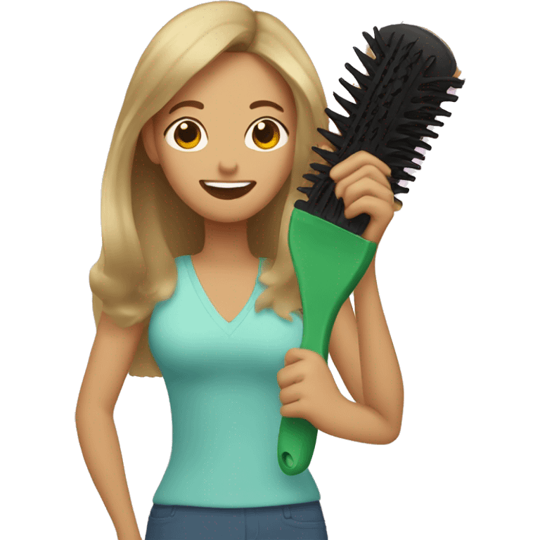 mom brushing hair emoji