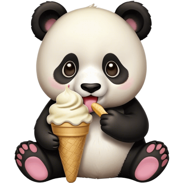 Panda eating ice cream emoji