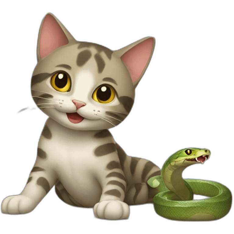 CAT with snake emoji