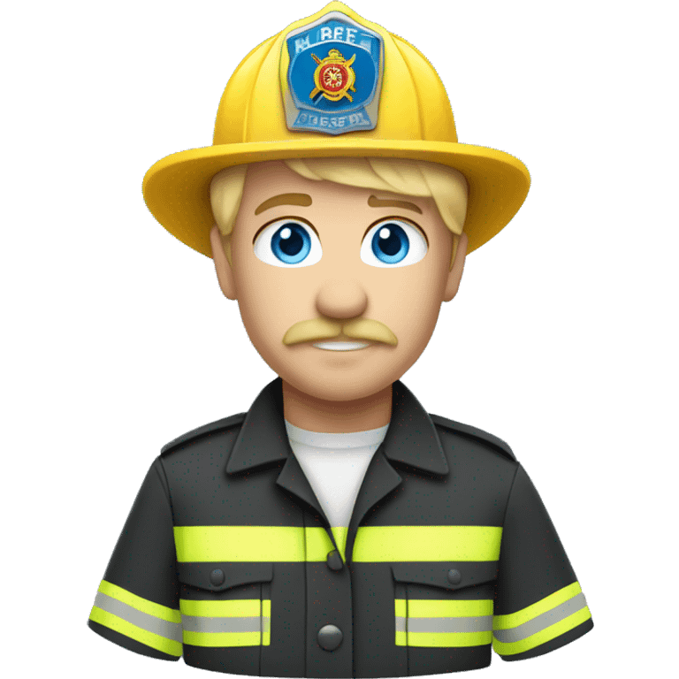 firefighter with blue eyes and blonde hair and a handlebar mustache  emoji