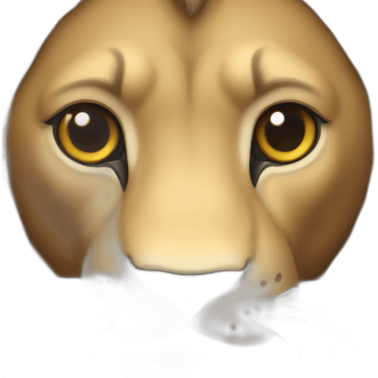 Lion avec tête de moineau emoji