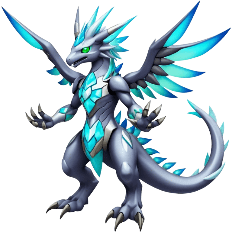 cool edgy badass shiny colorful ethereal legendary godly Archeus-Kyurem-Digimon-Fakemon-animal-hybrid full body emoji