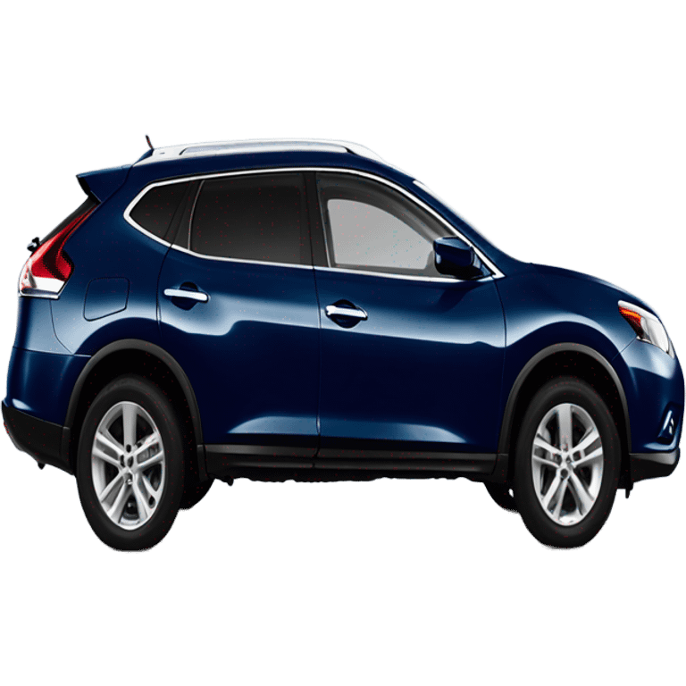 Car, dark blue 2014 Nissan Rogue Select, side shot emoji