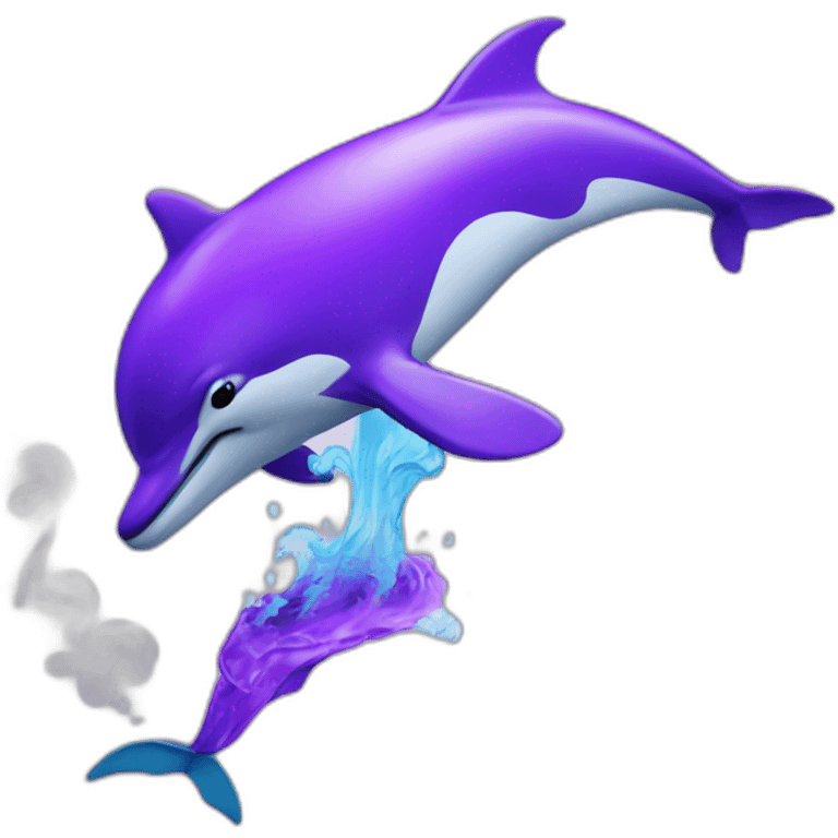 vaping purple dolphin emoji