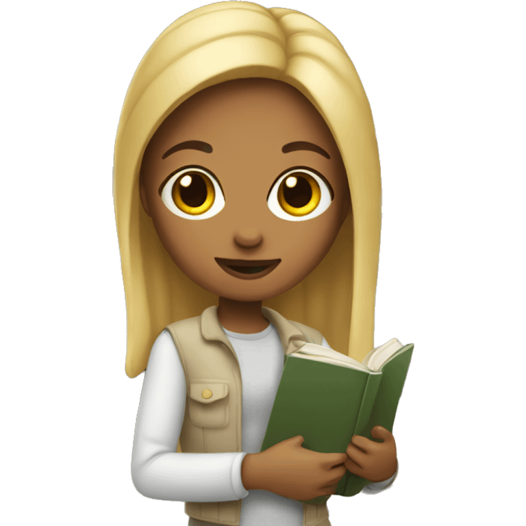 Memoji girl holding book emoji