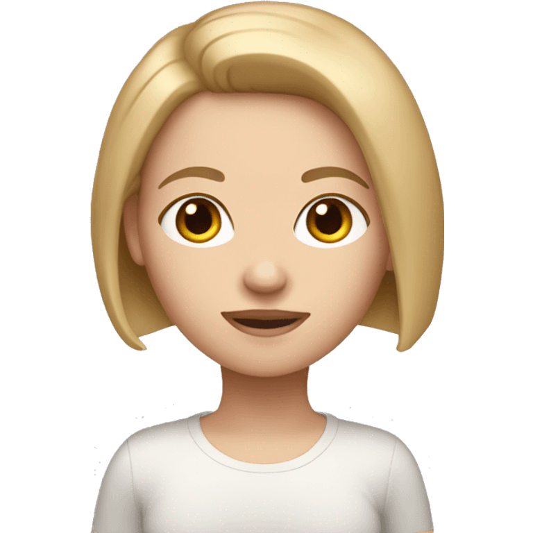 white girl with light brown bob hai emoji