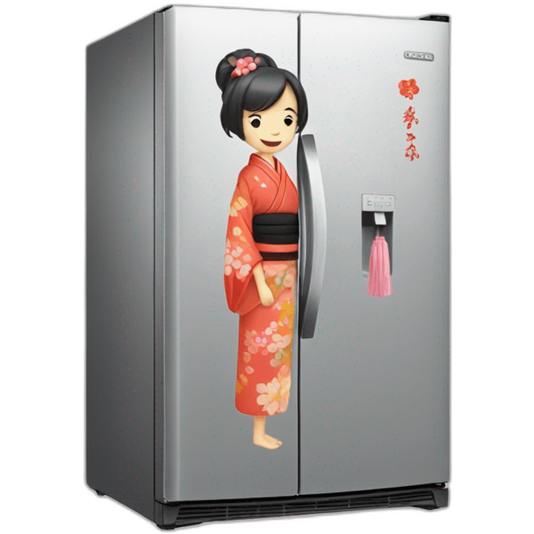 fridge with a kimono emoji