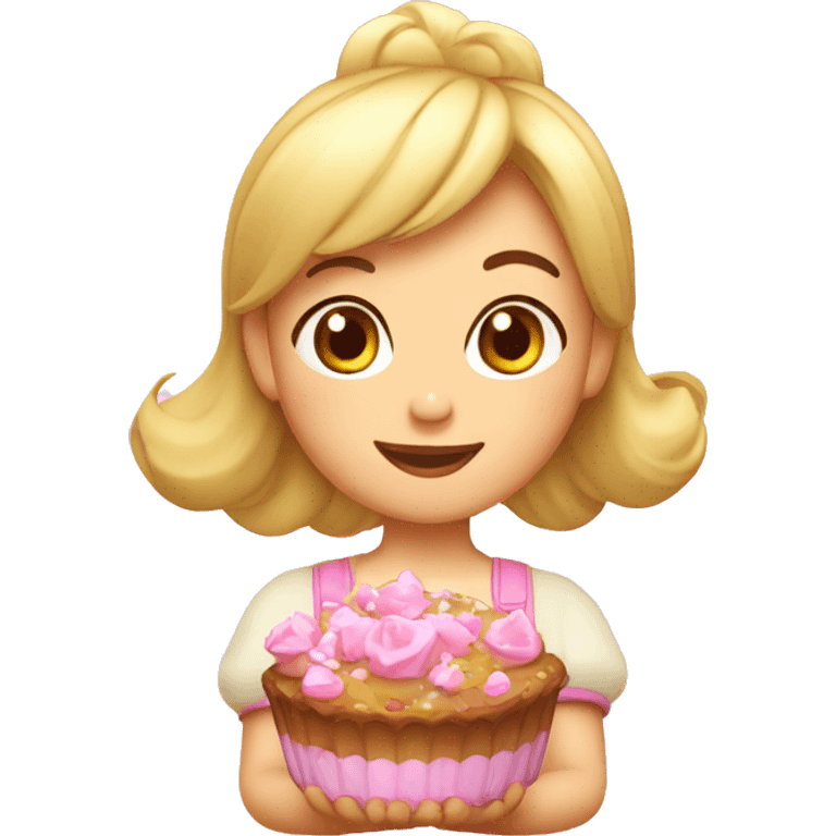 Cozinheira com um doce de princesa emoji