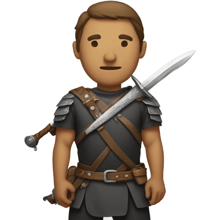 Man with sword on back emoji