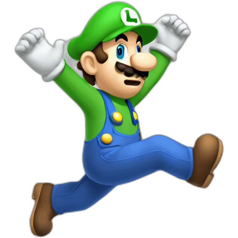 Luigi slipping emoji