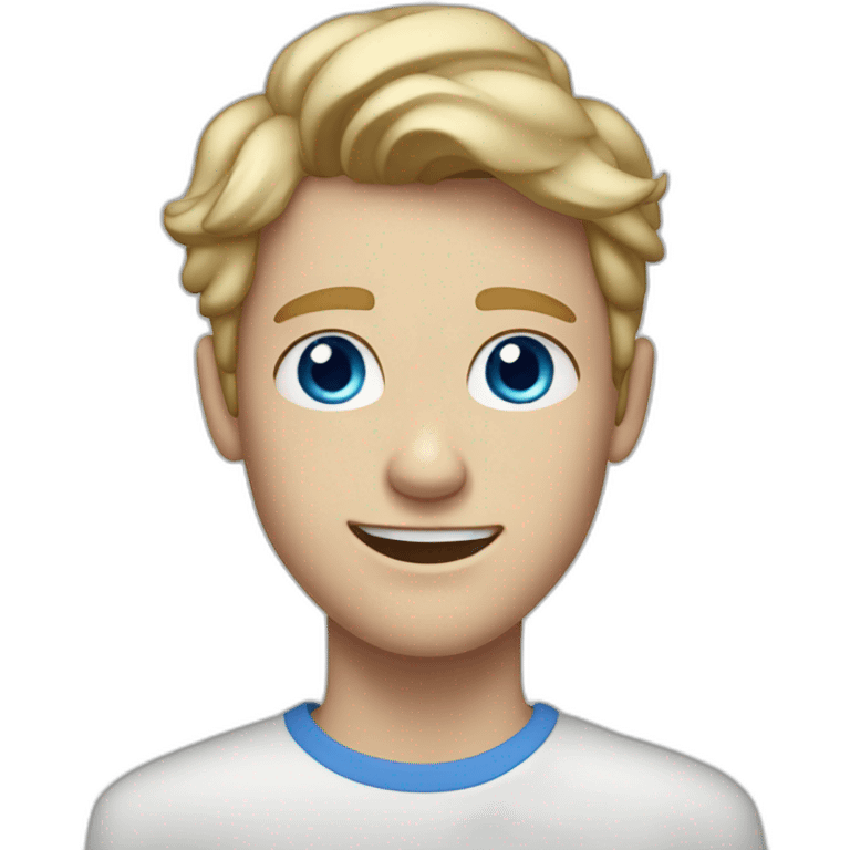 Dirty Blonde boy with freckes and blue eyes, in his teens emoji