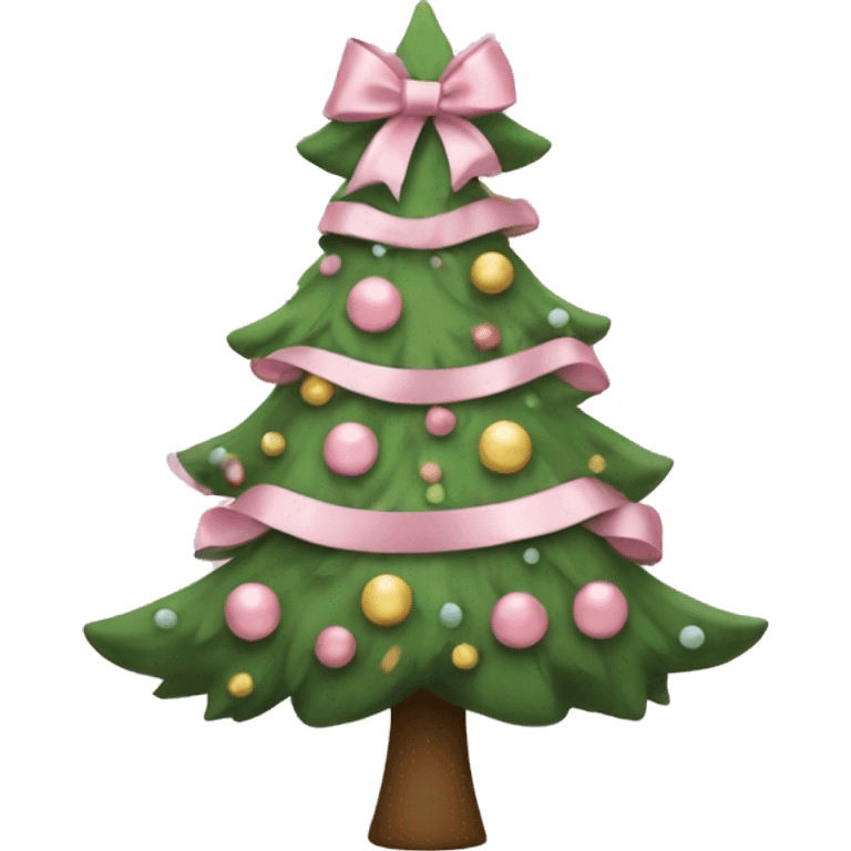 christmas tree with pale pink bows  emoji