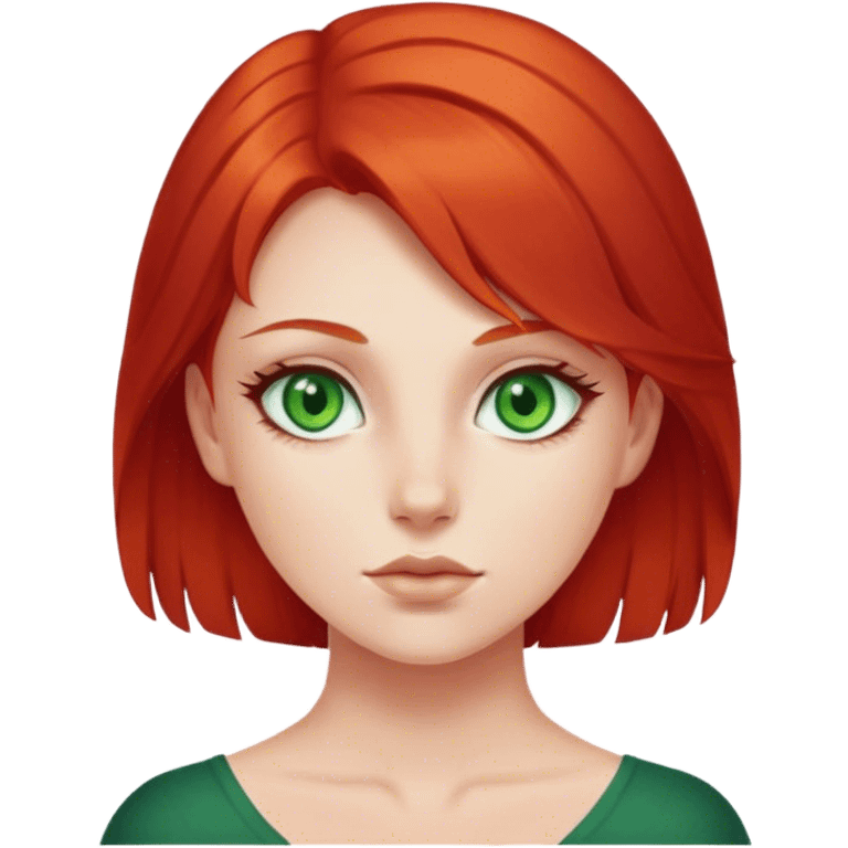 girl with green eyes and redhaed  emoji