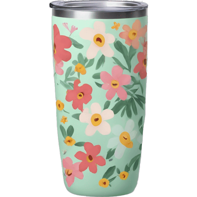 floral Stanley tumbler  emoji