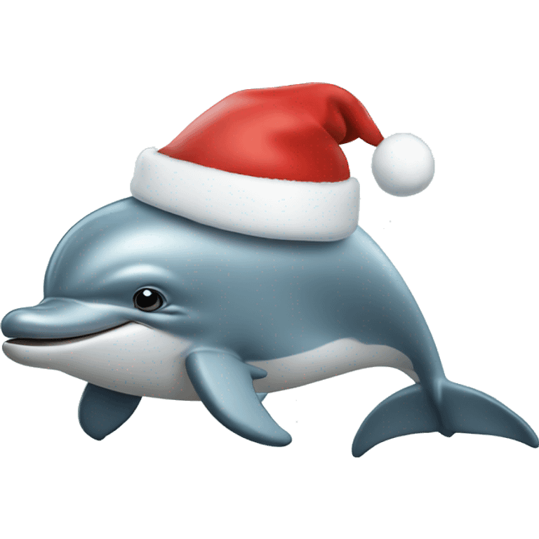 Dolphin with Santa hat emoji