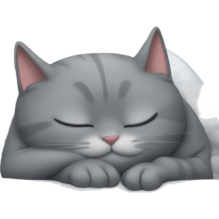 grey cat sleeping at the pillow  emoji