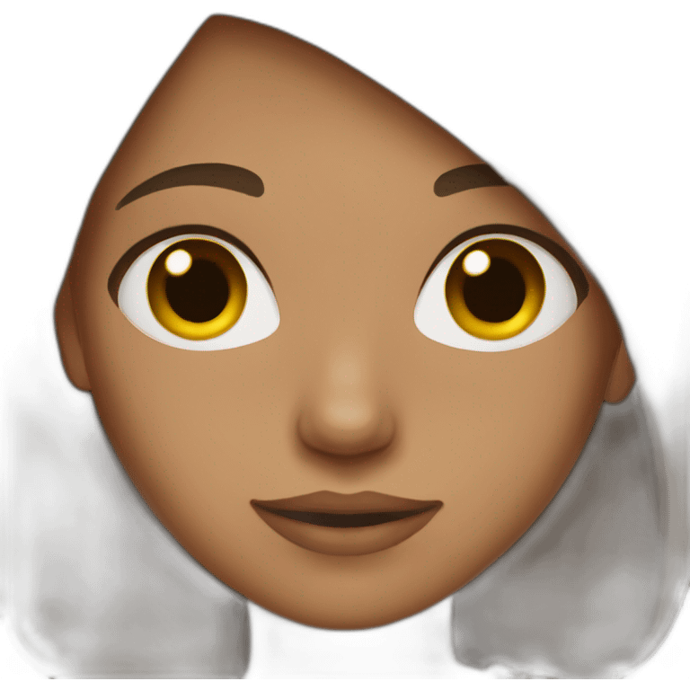 A girl with staright brown hair and brown skin emoji