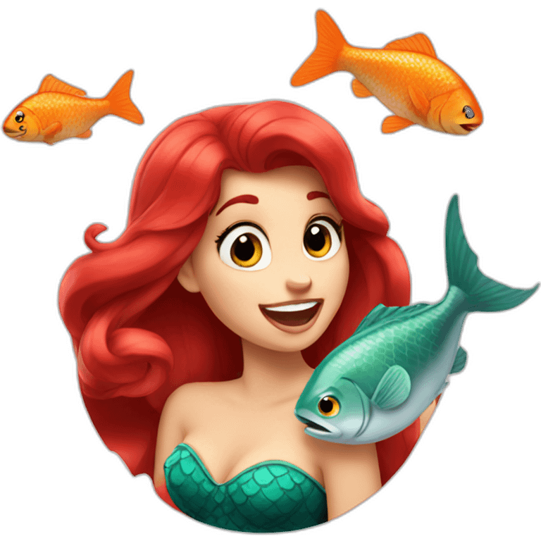 Disney Ariel eat fish emoji