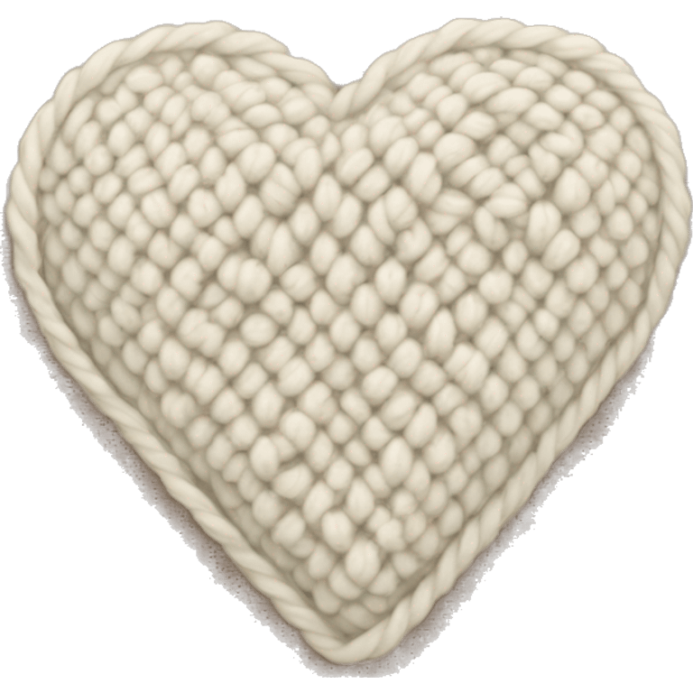 Cream knit heart emoji