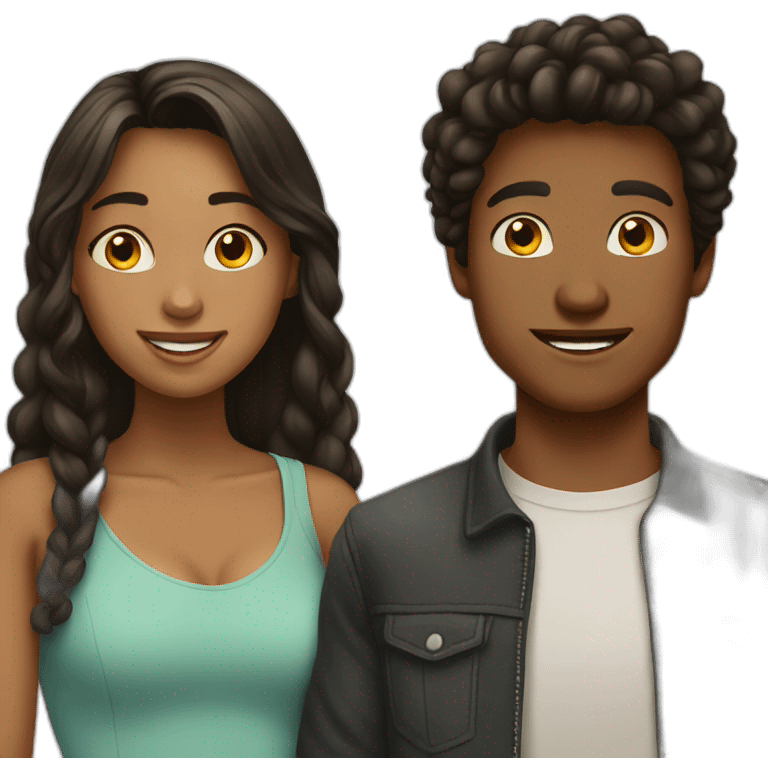 Lovely couple of teens emoji