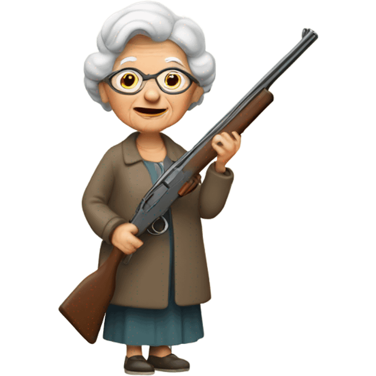 Old lady with shotgun emoji