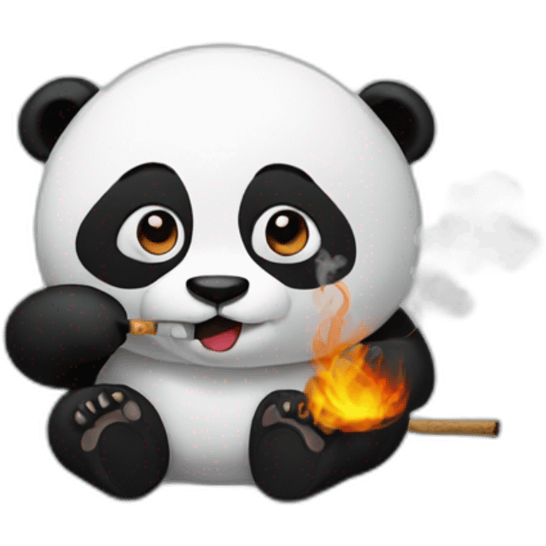 Panda who smoke canabis emoji