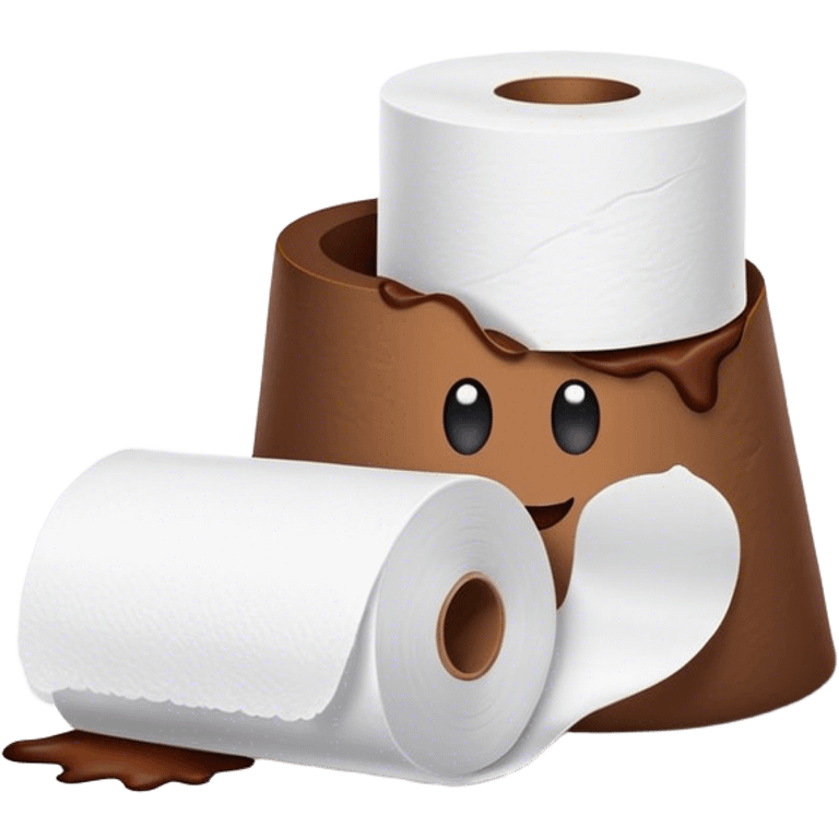 toilet paper and poo, friends emoji