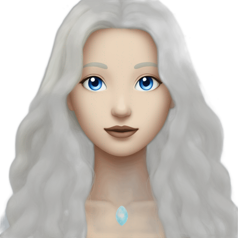 nordic pleiadian with long white hair and blue eyes emoji