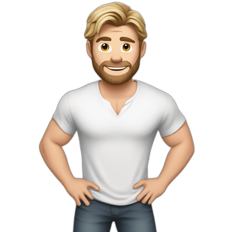 chris-hemsworth cartoon wearing shirt emoji