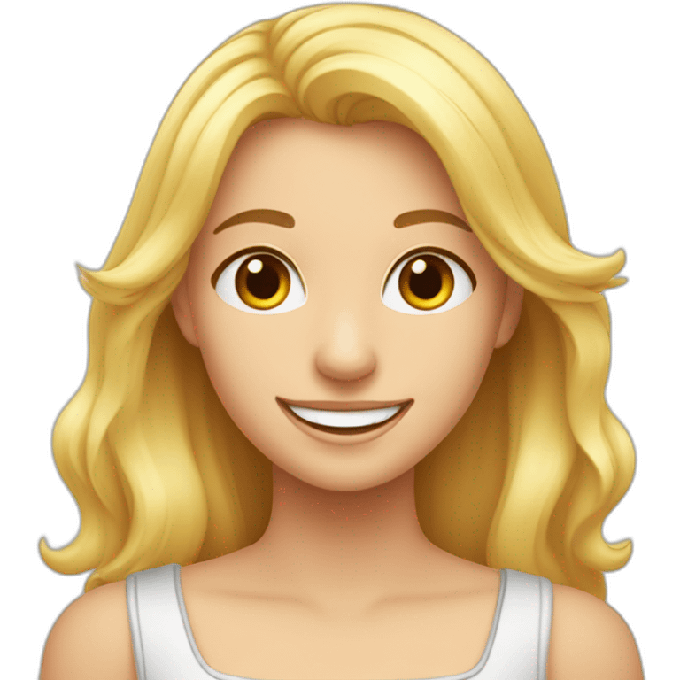 une fille blonde avec des ailes dans le dos et un jolie sourire emoji