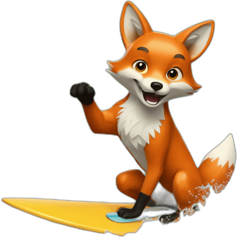 Fox wave-surfing emoji