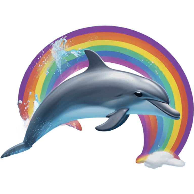 ￼Dolphin and a rainbow  emoji