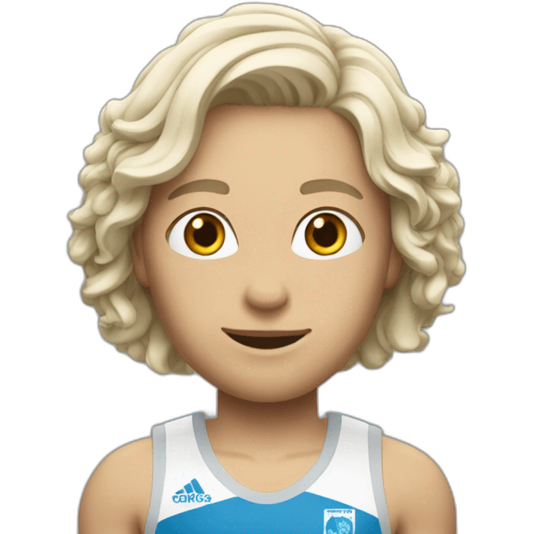 Un athlete blanc au cheveux pru emoji