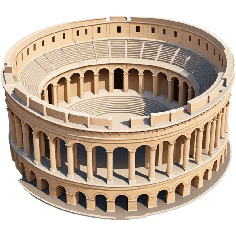 Realistic Pula Arena Landmark Emoji, featuring the grand Roman amphitheater with its large stone arches and well-preserved outer walls. emoji