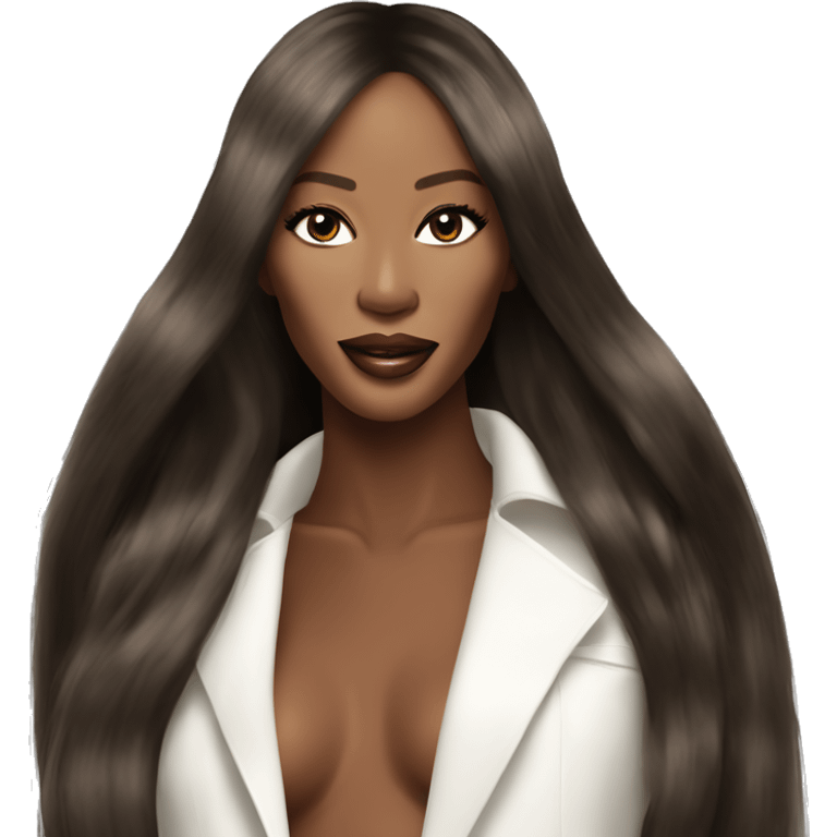 Naomi Campbell pretty runway long hair emoji