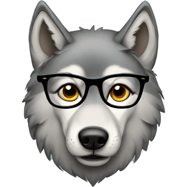 Wolf with glasses  emoji