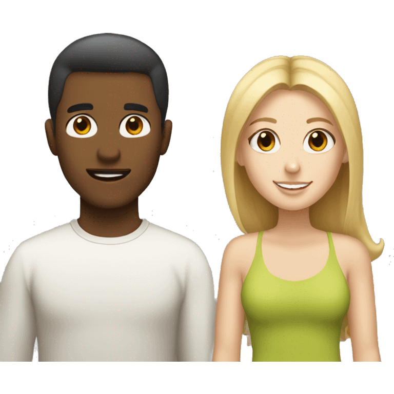 Couple tan guy and white girl emoji