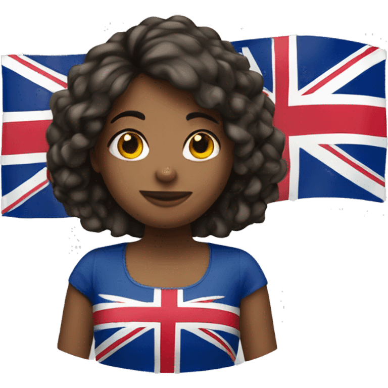 Girl with uk flag emoji