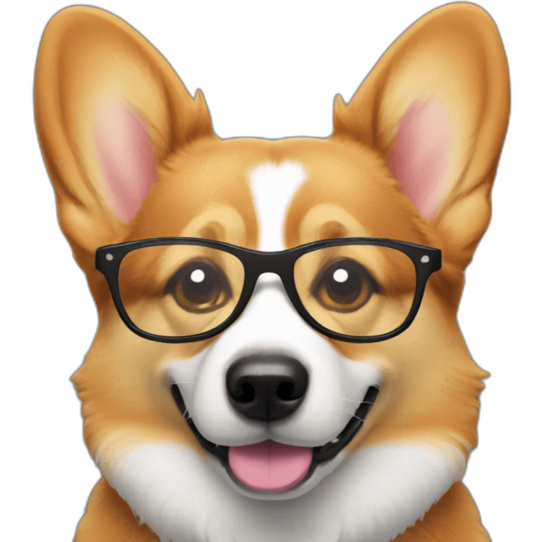 Corgi with glasses  emoji