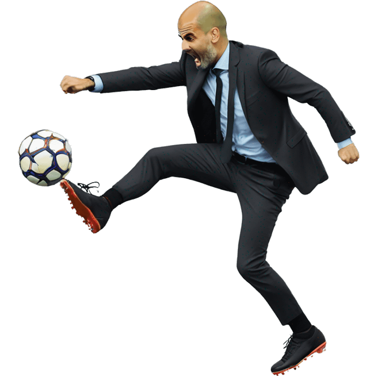 pep guardiola kick the ball emoji